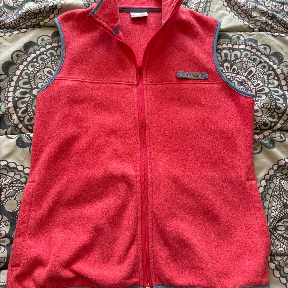 Columbia Vibrant Pink Fleece Vest - Picture 1 of 3